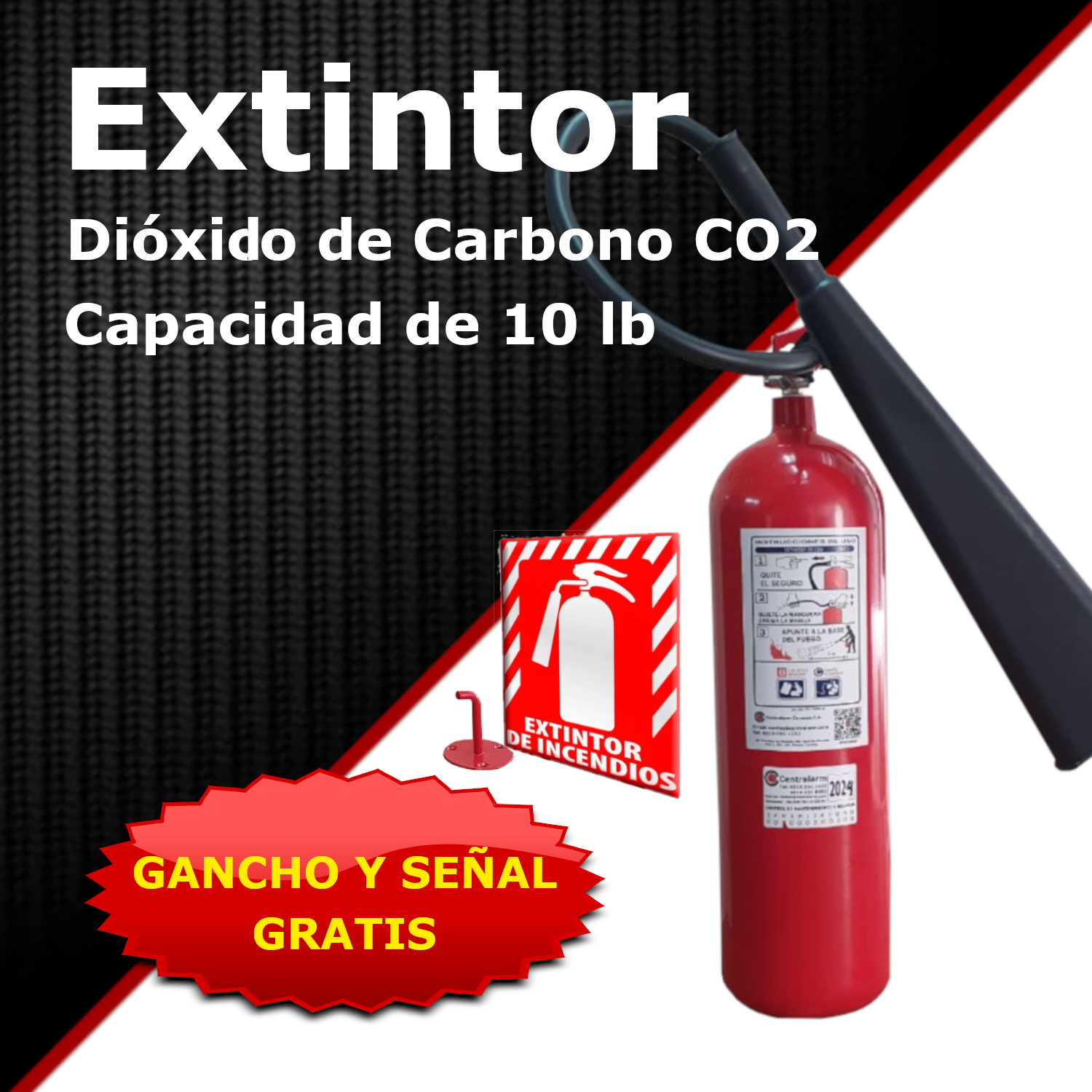 Extintor CO2 10lb